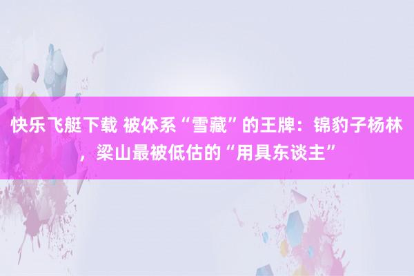 快乐飞艇下载 被体系“雪藏”的王牌：锦豹子杨林，梁山最被低估的“用具东谈主”